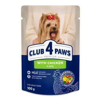 Вологий корм для собак малих порід Club 4 Paws з куркою в желе 100 г BN741-423 фото