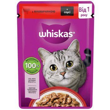 Корм для кішок Whiskas з яловичиною в соусі 85 г LO85-23 фото