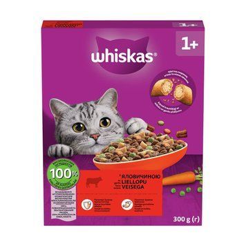 Корм 300 г Whiskas сухий для дорослих котів з яловичиною QW125-96 фото