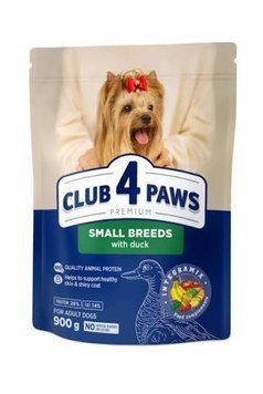 Повнораціонний сухий корм для дорослих собак Club 4 Paws Преміум для малих порід З качкою 900 грам N369-789 фото