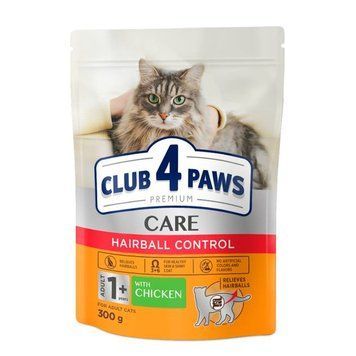 Сухий корм Club 4 Paws з ефектом виведення шерсті з травного тракту для котів 300 г TR563-26 фото
