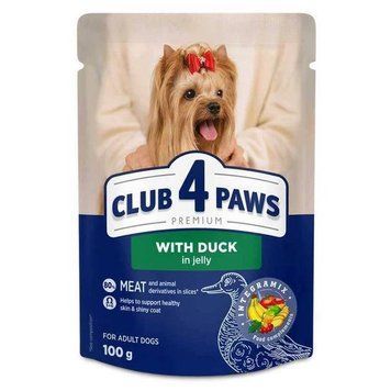 Вологий корм для собак малих порід Club 4 Paws з качкою в желе 100 г NB25-458 фото