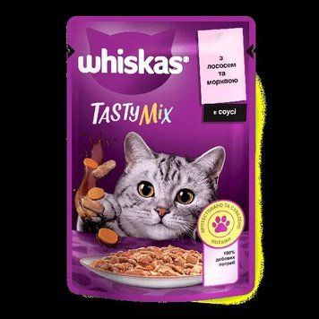 Вологий корм WHISKAS Tasty Mix пауч з лососем та морквою 85 г W78-25 фото